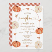 RUSTIC pumpkin is on the way Baby Shower Einladung (Vorne/Hinten)