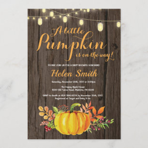 Rustic Pumpkin Mason Jar String Lights Baby Dusche Einladung