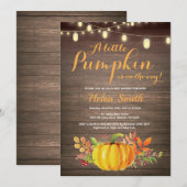 Rustic Pumpkin Mason Jar String Lights Baby Dusche Einladung (Vorne/Hinten)