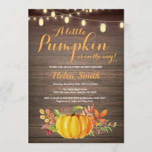 Rustic Pumpkin Mason Jar String Lights Baby Dusche Einladung