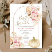 Rustic Pumpkin Pampas Baby Sprinkle Einladung