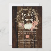 Rustic Pumpkin Pampas Wreath Bridal Brunch Dusche Einladung (Vorderseite)