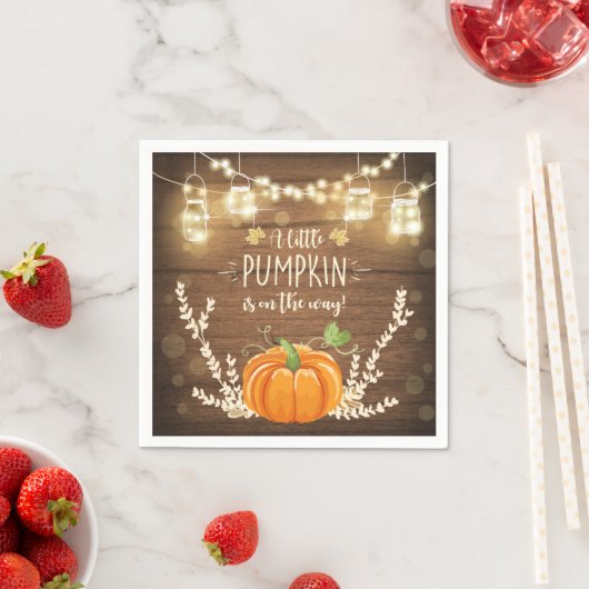 Rustic Pumpkin Paper Napkins Fall Holzdusche Serviette (Beispiel)