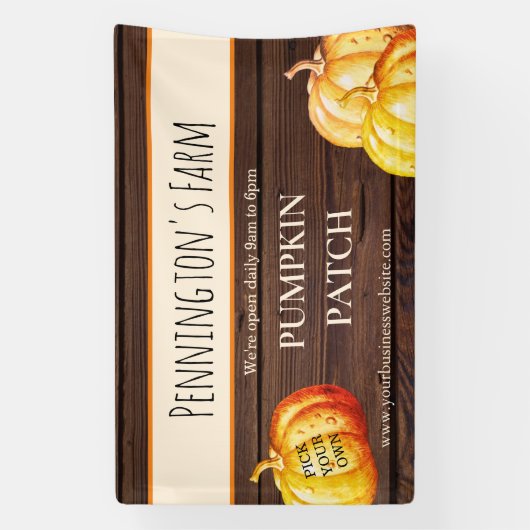 Rustic Pumpkin Patch Farm Business Banner (Vertikal)