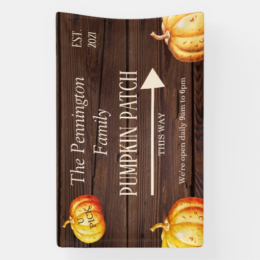 Rustic Pumpkin Patch Farm Business Banner (Vertikal)