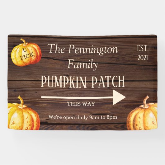 Rustic Pumpkin Patch Farm Business Banner (Horizontal)