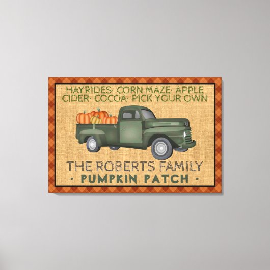 Rustic Pumpkin Patch Farm Vintag Truck Fall Karier Leinwanddruck (Vorderseite)