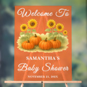 Rustic Pumpkin Patch Sonnenblumen Fall Baby Dusche Acrylschild (Neutral)