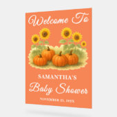 Rustic Pumpkin Patch Sonnenblumen Fall Baby Dusche Acrylschild (Winkel)