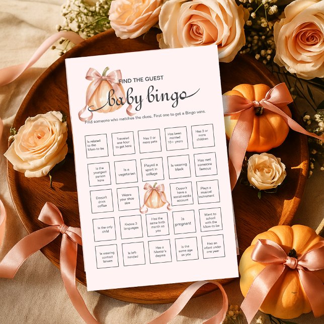 Rustic Pumpkin pink finden Sie das Baby-Bingo-Spie (Von Creator hochgeladen)