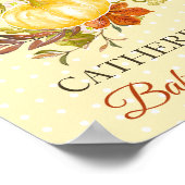 Rustic Pumpkin Polka Dot Baby Dusche Willkommen Poster (Ecke)