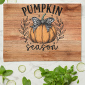 Rustic Pumpkin Season Herbst Erntedank Geschirrtuch (Gefaltet)