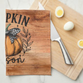 Rustic Pumpkin Season Herbst Erntedank Geschirrtuch (Viertel Falte)