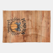 Rustic Pumpkin Season Herbst Erntedank Geschirrtuch (Horizontal)