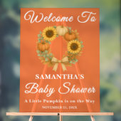 Rustic Pumpkin Sonnenblumen Fall Babydusche Willko Acrylschild (Neutral)