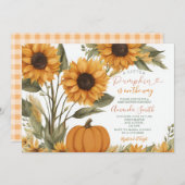 Rustic Pumpkin Sonnenblumendusche laden ein Einladung (Vorne/Hinten)