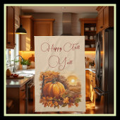 Rustic Pumpkin Sunset Scenery Geschirrtuch