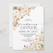 Rustic Pumpkin Thanksgiving Dinner Invitation Einladung (Vorderseite)
