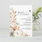 Rustic Pumpkin Thanksgiving Dinner Invitation Save The Date (Stehend Vorderseite)