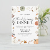 Rustic Pumpkin Thanksgiving Dinner Invitation Save The Date (Stehend Vorderseite)