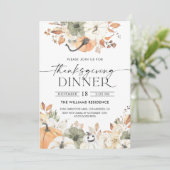 Rustic Pumpkin Thanksgiving Dinner Invitation Save The Date (Stehend Vorderseite)