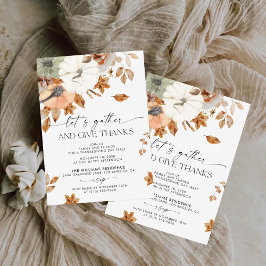Rustic Pumpkin Thanksgiving Dinner Invitation Save The Date