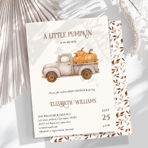 Rustic Pumpkin Truck Baby Dusche minimalistisch Einladung