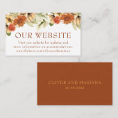 Rustic Pumpkin Wedding Website Begleitkarte (Vorne/Hinten)