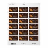 Rustic Pumpkin Wood Address Lights Labels Stickers Adressaufkleber (Vorne)