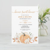 Rustic Pumpkin Zuhause Sweet Zuhause House Erwärmu Einladung (Stehend Vorderseite)