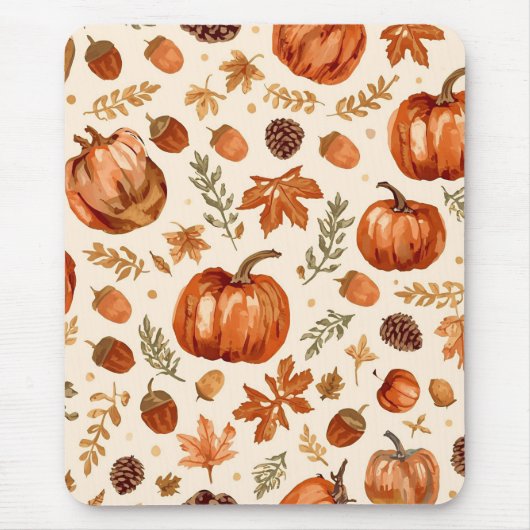 Rustic Pumpkins & Acorns Cozy Mouse Pad Mousepad (Vorne)