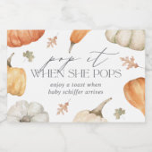 Rustic Pumpkins Baby Dusche Schaumweinetikett (Einzelnes Label)