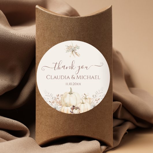 Rustic Pumpkins Elegante Hochzeit im Herbst Vielen Runder Aufkleber