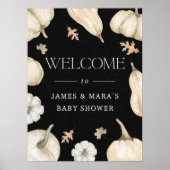 Rustic Pumpkins Fall Baby Dusche Begrüßungszeichen Poster (Vorne)