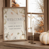 Rustic Pumpkins Fall Baby Dusche Begrüßungszeichen Poster