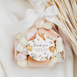 Rustic Pumpkins Fall Baby Dusche Vielen Dank für I Runder Aufkleber