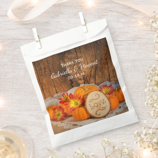 Rustic Pumpkins Fall Barn Wedding Vielen Dank Geschenktütchen (Ausgeschnitten)