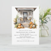 Rustic Pumpkins | Modern Cozy Fall Friendsgiving Einladung (Stehend Vorderseite)