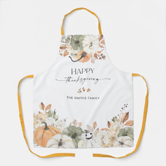 Rustic Pumpkins Thanksgiving All-Over Print Apron Schürze (Vorderseite)