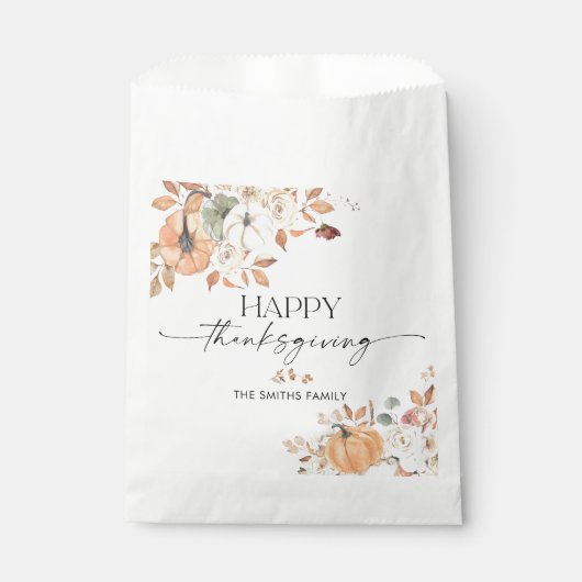 Rustic Pumpkins Thanksgiving Dinner Favor Bags Geschenktütchen (Vorderseite)