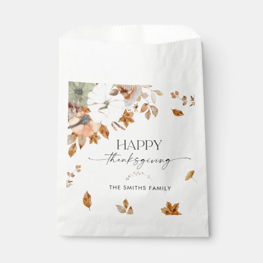 Rustic Pumpkins Thanksgiving Dinner Favor Bags Geschenktütchen (Vorderseite)