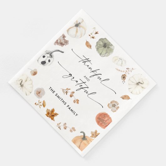 Rustic Pumpkins Thanksgiving Dinner Paper Napkin Serviette (Ecke)