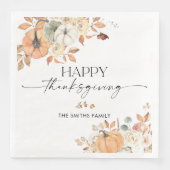 Rustic Pumpkins Thanksgiving Dinner Paper Napkin Serviette (Vorderseite)