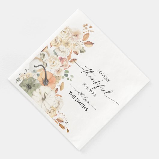 Rustic Pumpkins Thanksgiving Dinner Paper Napkin Serviette (Ecke)