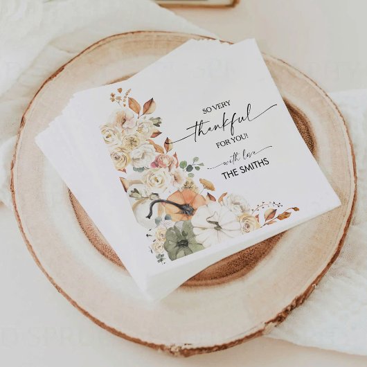 Rustic Pumpkins Thanksgiving Dinner Paper Napkin Serviette