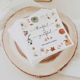 Rustic Pumpkins Thanksgiving Dinner Paper Napkin Serviette
