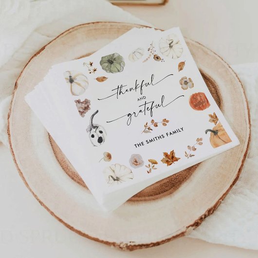 Rustic Pumpkins Thanksgiving Dinner Paper Napkin Serviette