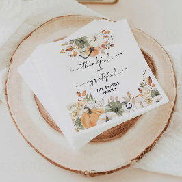 Rustic Pumpkins Thanksgiving Dinner Paper Napkin Serviette