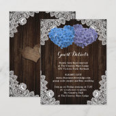 Rustic Purple and Blue Floral Enclosure Card Begleitkarte (Vorne/Hinten)