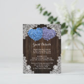Rustic Purple and Blue Floral Enclosure Card Begleitkarte (Stehend Vorderseite)